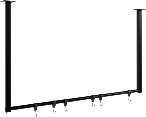 CLP Kleiderstange Fenton aus Metall für Deckenmontage mit 6 Kleiderhaken,100x60 cm