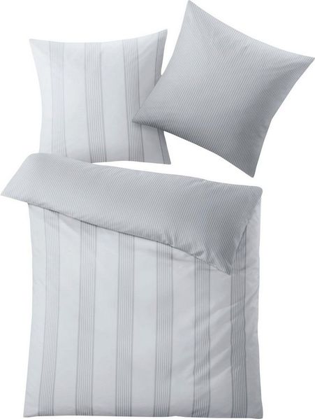 Kleine Wolke Wendebettwäsche Lina, Mako-Satin, 2 teilig, im eleganten Streifendesign
