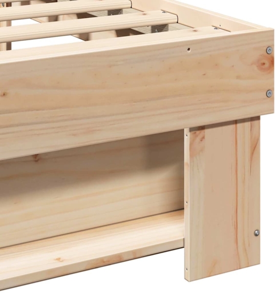 vidaXL Bettrahmen mit Kopfteil Braun 140 x 190 cm Massives Kiefernholz 872488 Bild 7