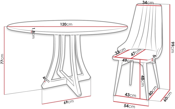 Essgruppe 'Diplodok-03' 120cm, Schwarz / Schwarz, Schwarz Bild 4