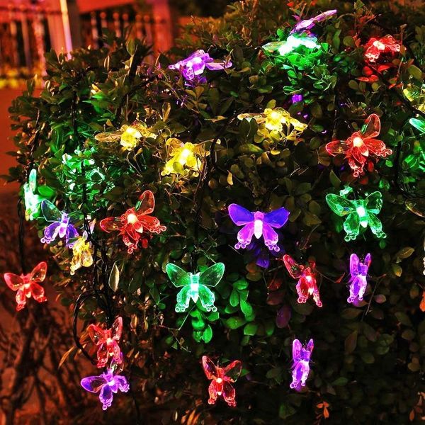 Salcar LED Solarleuchte LED Solarleuchten Außen Schmetterlinge Solarlicht Weihnachtsdeko 10m Bunt