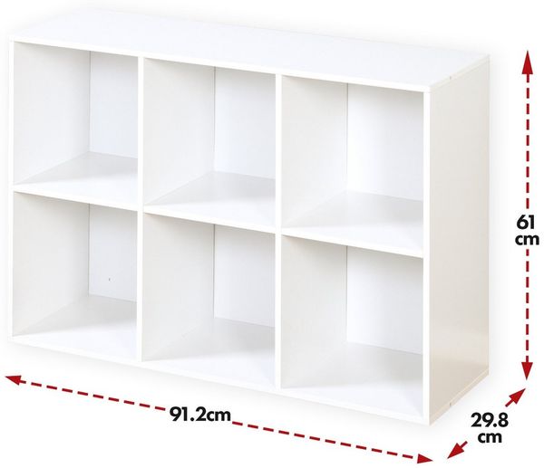 Floordirekt Bücherregal Holzregal Vermont, Stilvolle und vielseitige Aufbewahrungslösung, sechs Fächern für eine elegante und aufgeräumte Wohnatmosphäre