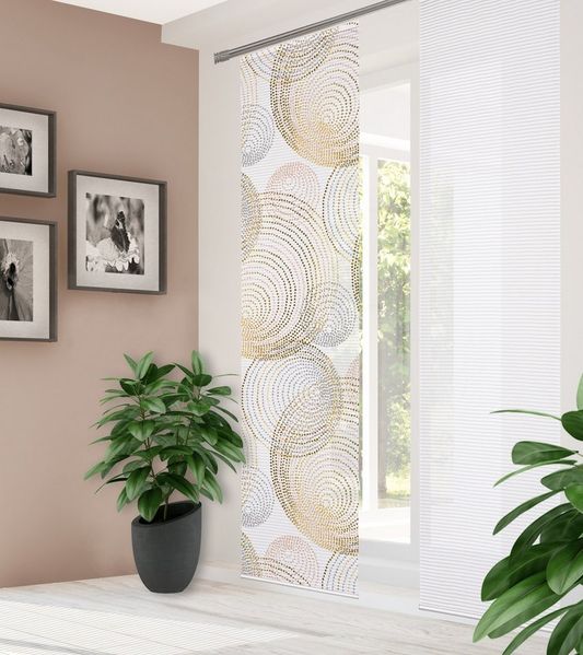 HOME WOHNIDEEN Schiebegardine 84111 SPIRO Schiebegardine recyceltes Polyester, Bambusoptik, 245x60 (1 St), Paneelwagen, transparent, Polyester (recycelt) Polyester