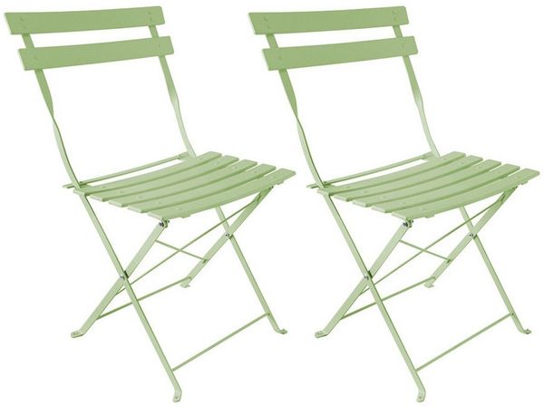 HTI-Living Gartenstuhl Gartenstuhl 2er-Set Basil Metall Grün (Set, 2 St)