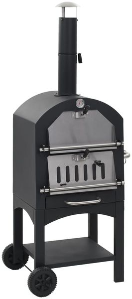 vidaXL Garten-Holzkohle-Pizzaofen mit Schamottstein 44279
