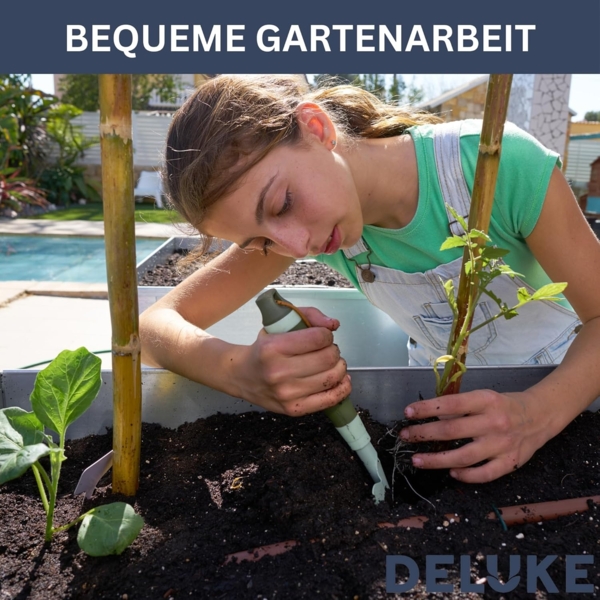 DELUKE® rundes Hochbeet für Garten BLUMO Verzinkter Stahl Hochbeet Metall Gartenbeet rund Kräuterbeet Blumenbeet Frühbeet für Garten Gemüsebeet, 160x80x81cm, Grau Bild 6