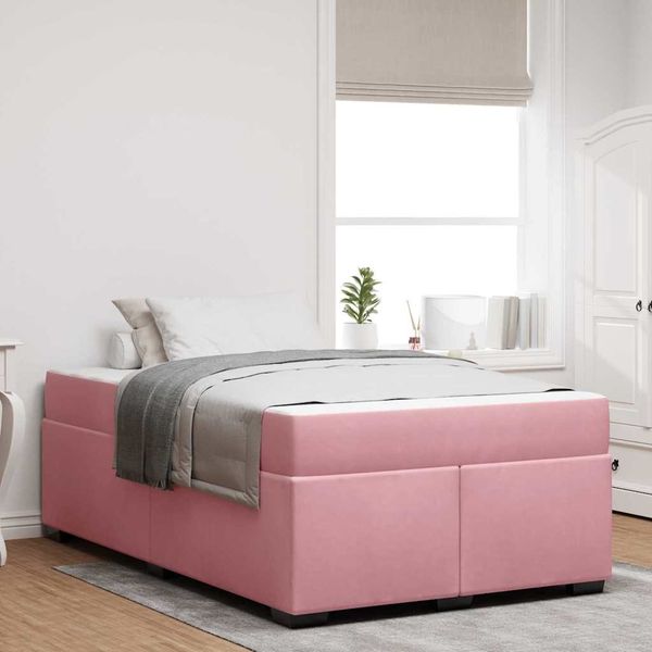 vidaXL Bettrahmen mit Matratze Rosa 120 x 200 cm Stoff 3399289