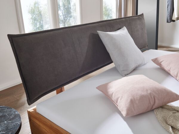 Bett >BE-0573< in braun aus Wildeiche massiv geölt - 165 x 95 x 213 cm (BxHxT) Bild 4