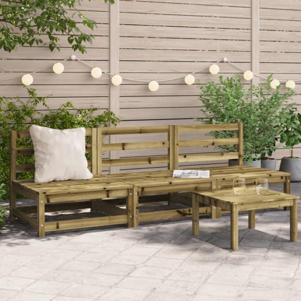 vidaXL Gartensofas ohne Armlehnen 3 Stk. 70x70x67 cm Kiefernholz 837934