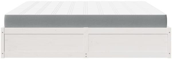 vidaXL Bett mit Matratze Weiß 200x200 cm Massivholz Kiefer 3281923 Bild 4