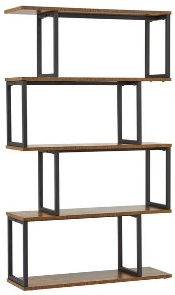 Mondeer Bücherregal Standregal, mit Metallrahmen, 76x24x127.5cm, Braun Bild 4