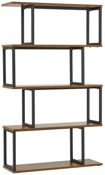 Mondeer Bücherregal Standregal, mit Metallrahmen, 76x24x127.5cm, Braun Bild 5