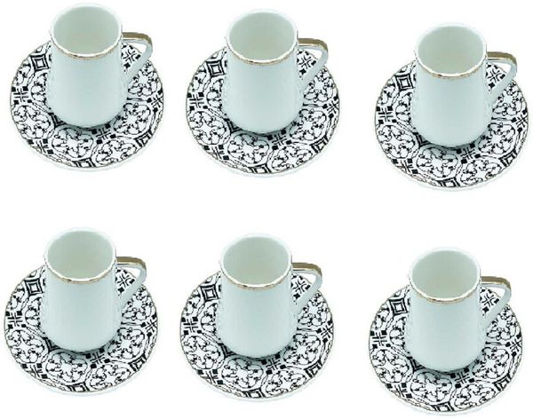 Schäfer 12tlg. Mokka Set 90 ml– Kaffeeservice für Mokka und Espresso Weiß