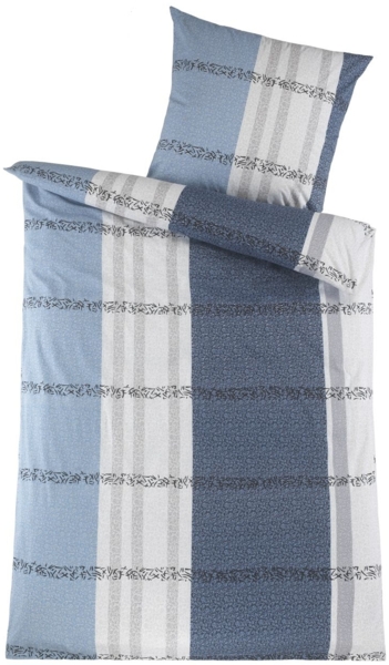 Soma Renforcé Bettwäsche 135x200 cm Bettbezug 135x200 cm Kopfkissenbezug 80x80 cm Blar hellblau / blau