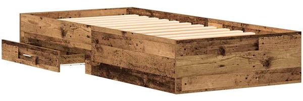 vidaXL Bettrahmen mit Schubladen Altholz 100 x 200 cm Holzwerkstoff 3333981 Bild 4
