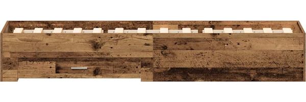 vidaXL Bettrahmen mit Schubladen Altholz 100 x 200 cm Holzwerkstoff 3333981 Bild 6