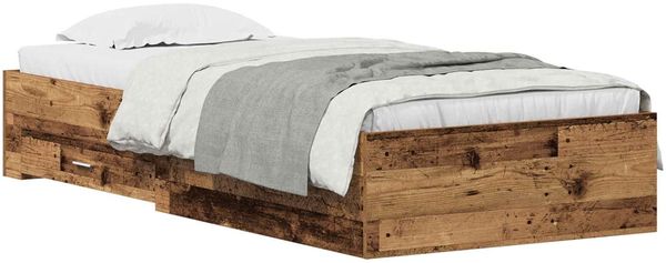 vidaXL Bettrahmen mit Schubladen Altholz 100 x 200 cm Holzwerkstoff 3333981 Bild 2