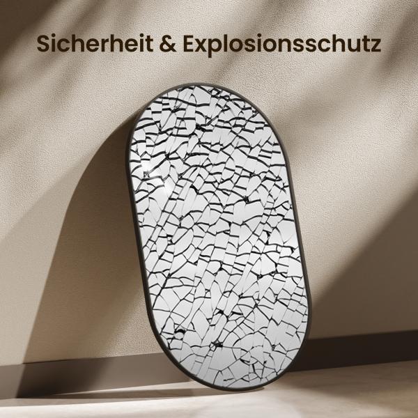 EMKE Badspiegel Elliptisch Wandspiegel 60x80cm Schwarz Aluminum Frame Spiegel Badezimmerspiegel Bild 4