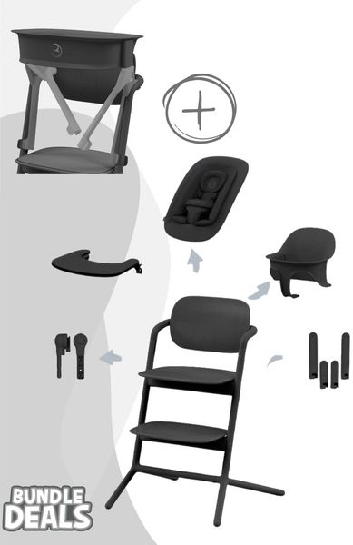 Cybex 'Lemo' 4in1 Set Kinderhochstuhl, inkl. LemoTower, Stunning Black, 81,5 x 56 x 54,5 cm