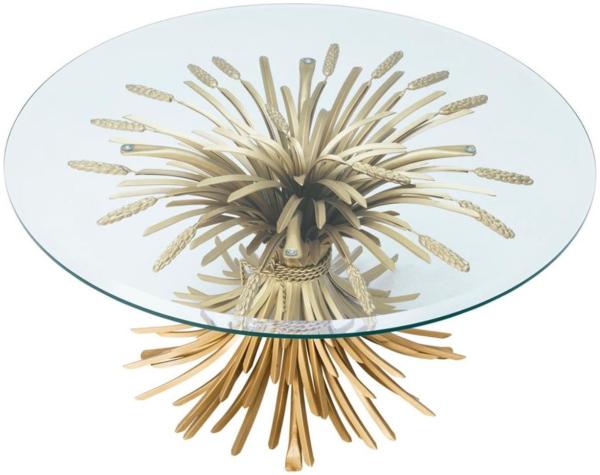 Casa Padrino Luxus Couchtisch / Wohnzimmertisch Antik Gold Ø 90 x H. 43 cm - Designermöbel Bild 2