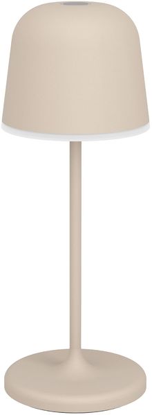 EGLO LED Akku Tischleuchte außen Mannera-S, kabellose Outdoor Tischlampe Touch dimmbar, Außenleuchte mit Erdspieß, Alu, Stahl in beige, IP54