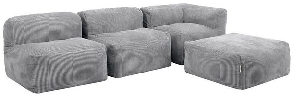 icon Sofa Modulares Ecksofa 4 Stück aus Cord Flauschig „Zen“, Spar-Set, Schaumstoff Füllung, für Wohnzimmer, für Schlafzimmer