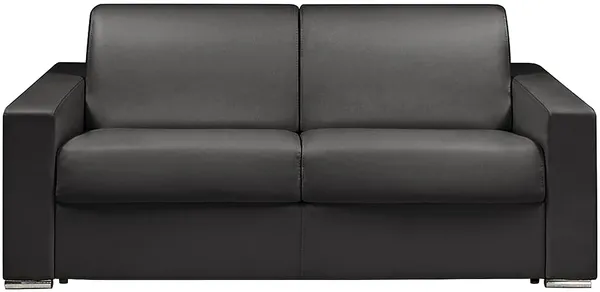 Vente-unique - CALITO Sofa Kunstleder Schwarz - B 223 cm94 cm x H 85 cm x L 194 cm