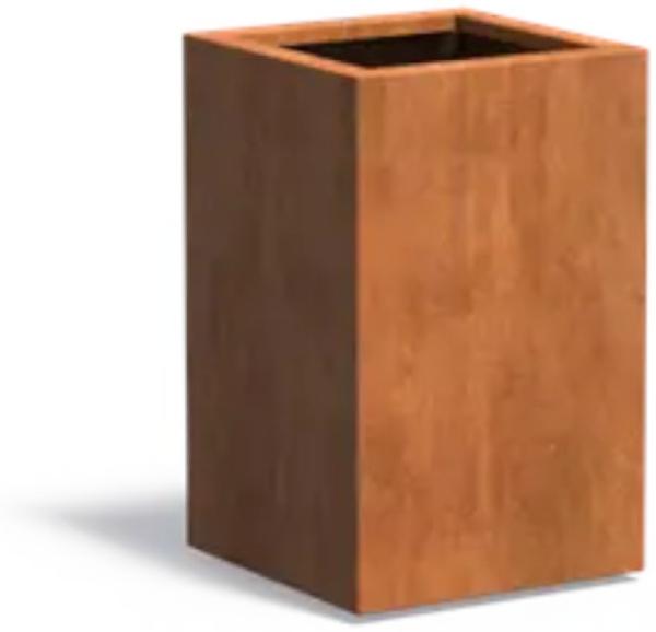 Adezz Pflanzgefäß Carrez Standard Quadrat aus Corten-Stahl Pflanzkübel Größe 50x50x80 cm