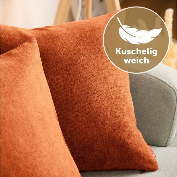 Blumtal Kissenbezug Chenille - Kuscheliges Zierkissen, (2 Stück), mit verstecktem Reißverschluss im praktischen Set