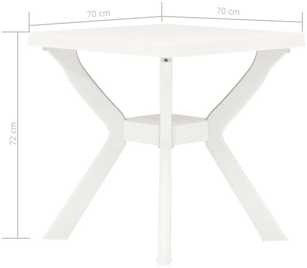 vidaXL Bistrotisch mit Ablage, Kunststoff weiß, Ø 70 x H 72 cm Bild 5