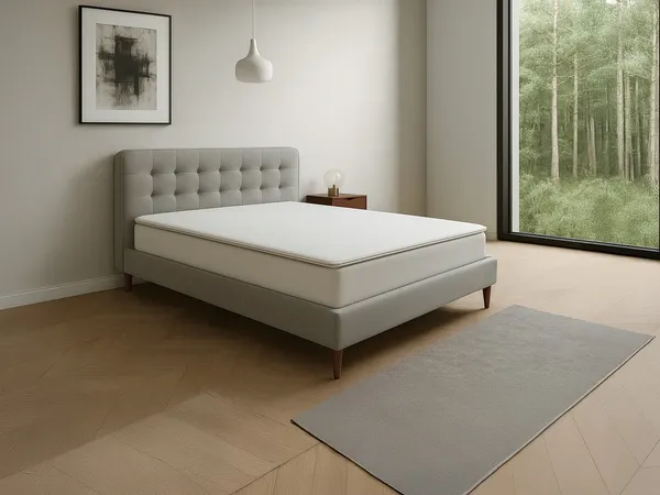 Vente-unique - NAJOON Topper Stoff Weiß - B 160 cm x H 5 cm x L 200 cm
