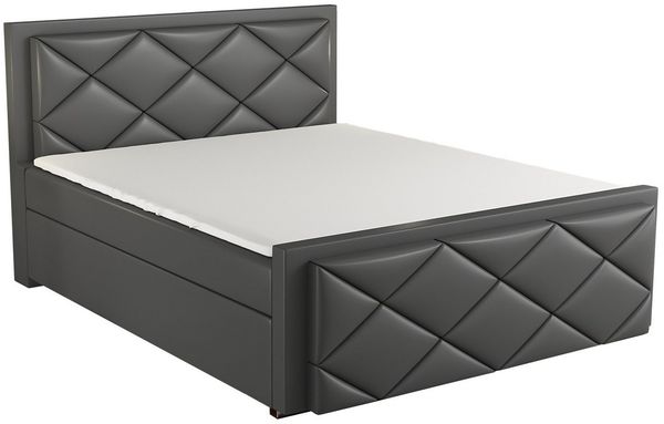 A&J MöbelLand GmbH Boxspringbett SAXI mit Bettkasten, Topper und gepolstertem Kopfteil. (Boxspringbett mit Bettkasten und gepolstertem Kopfteil. Inclusive Topper!, TOP ANGEBOT), Länge 216 cm Höhe 106 cm