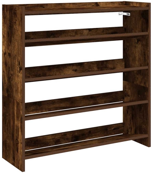 vidaXL Schuhregal Räuchereiche 80x25x81 cm Holzwerkstoff 859909