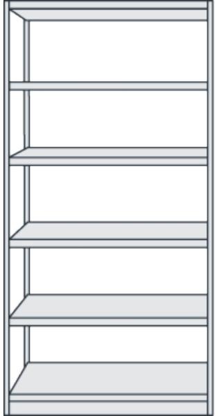 Kerkmann Büroregal Progress 500 Grundregal BxTxH 75 x 30 x 190 cm 6 Böden l