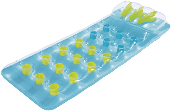 Bestway 43015 Luftmatratze Beach Bed | Aufblasbare Pool Liege 188 x 71 cm mit Kopflehne | Badespaß fürs Wasser (blau)