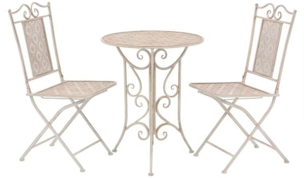 vidaXL 3-tlg. Bistro-Set Stahl Weiß 43149