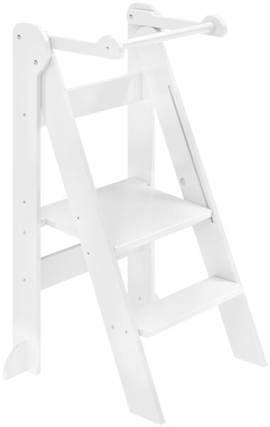 Bellabino 'Tay' Lernturm für Kinder ab 1 Jahr, Tritt 2-fach höhenverstellbar, weiß, Birke Sperrholz, klappbar, Tritthocker bis 50 kg belastbar Bild 2