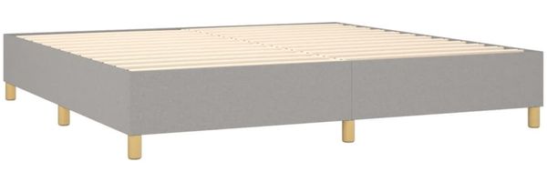 Boxspringbett Hellgrau 200x200 cm Stoff [3120985] Bild 4