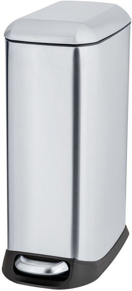 WENKO DESIGN Mülleimer 20 Liter, Silber, mit Absenkautomatik