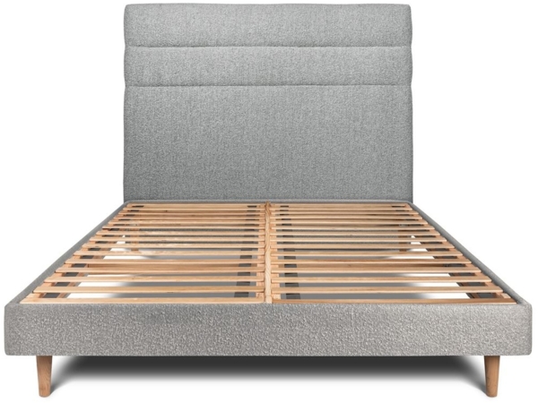 Bett mit gefüttertem Kopfteil – Bouclé-Stoff - 200 x 200 cm