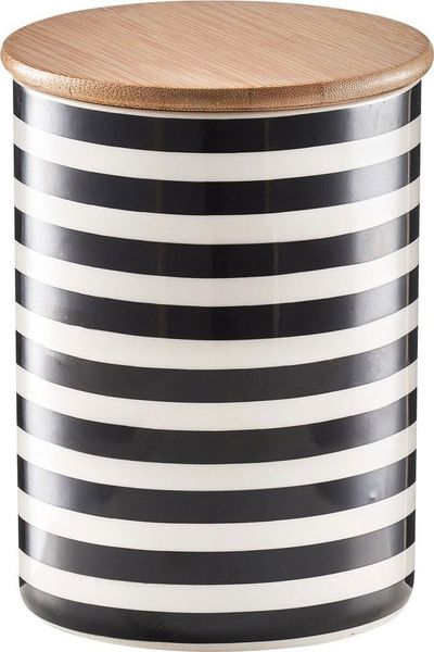 Zeller Present Vorratsdose Stripes, Bambus, Keramik, (Set, 2-tlg), Fassungsvermögen je Dose: ca. 900 ml