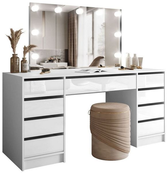 Lookway Schminktisch MADA DOUBLE ELITE mit Spiegel und Beleuchtung