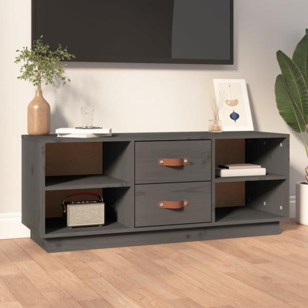 vidaXL TV-Schrank Grau 100x34x40 cm Massivholz Kiefer 818227