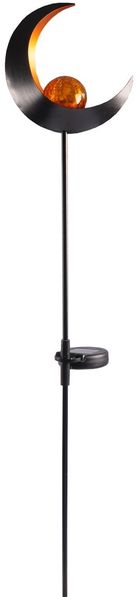 Solar Metall-Gartenstecker 95cm LED Glaskugel Gartendeko Mond Tropfen Flamme TOP