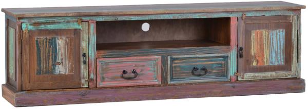 MiaMöbel Lowboard Cancun groß Massivholz Pinie Shabby Chic Mexiko Möbel Mexikanisch