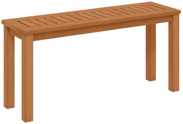 COSTWAY Gartenbank, wetterfest 2-Sitzer, Massivholz, ohne Rückenlehne, 100cm