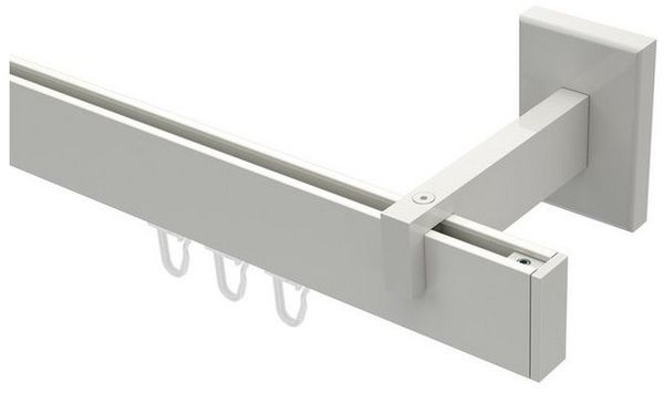 INTERDECO Gardinenstange Smartline Paxo, 1-läufig, 14x35 mm, eckig, Wandmontage, Weiß