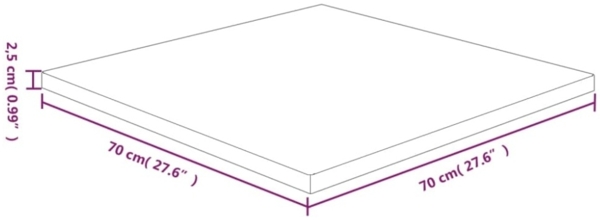 vidaXL Tischplatte Quadratisch Hellbraun 70x70x2,5cm Behandelte Eiche 343031 Bild 4