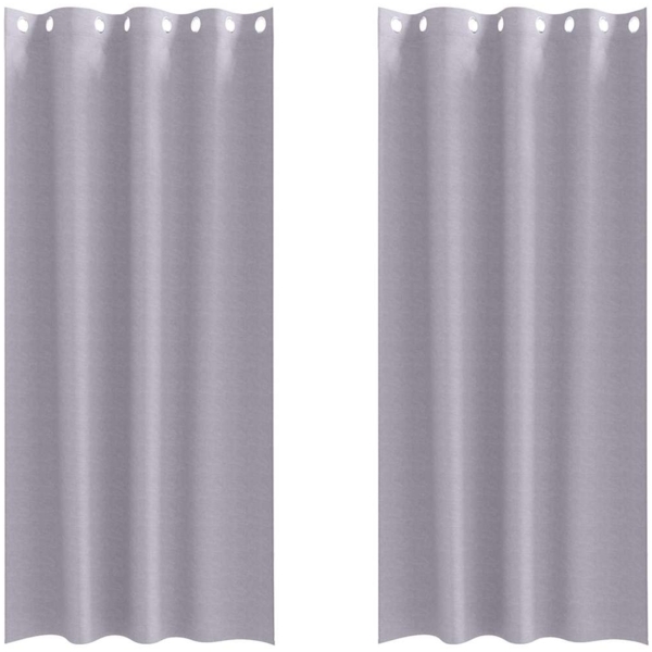 vidaXL Verdunkelungs-Vorhänge mit Ringen 2 pcs Metallic Grau 4107362