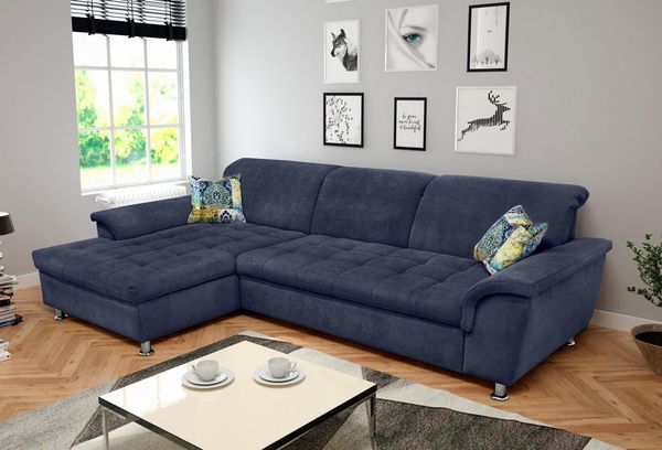 DOMO collection Ecksofa Franzi Steppung im Sitzbereich B7T/H: 278/162/80 cm, L-Form, wahlweise mit Bettfunktion, Bettkasten und Kopfteilverstellung